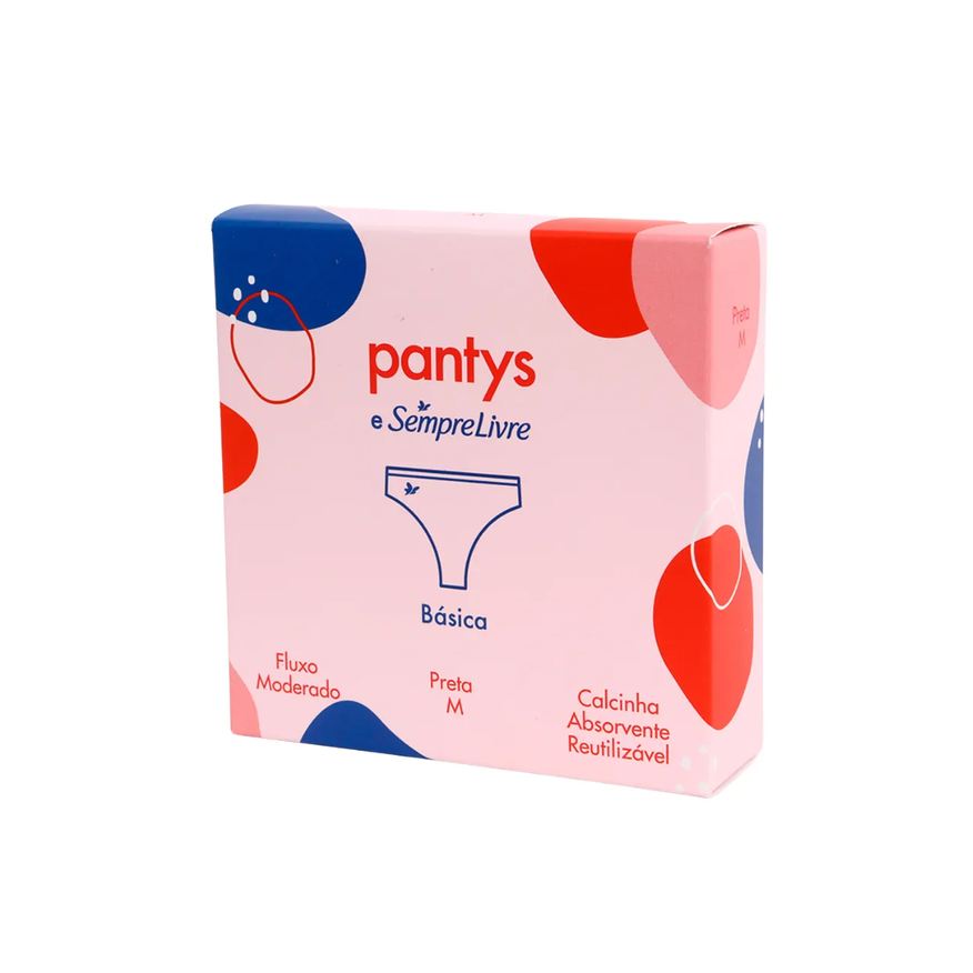 Pantys Calcinha Absorvente Menstrual Lavável e Sempre Livre Tamanho G Cor Preta