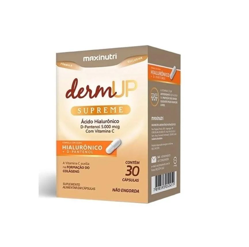 Maxinutri Dermup Supreme - Ácido Hialurônico / D-pantenol / Vitamina C (30 cápsulas) - Padrão: Único
