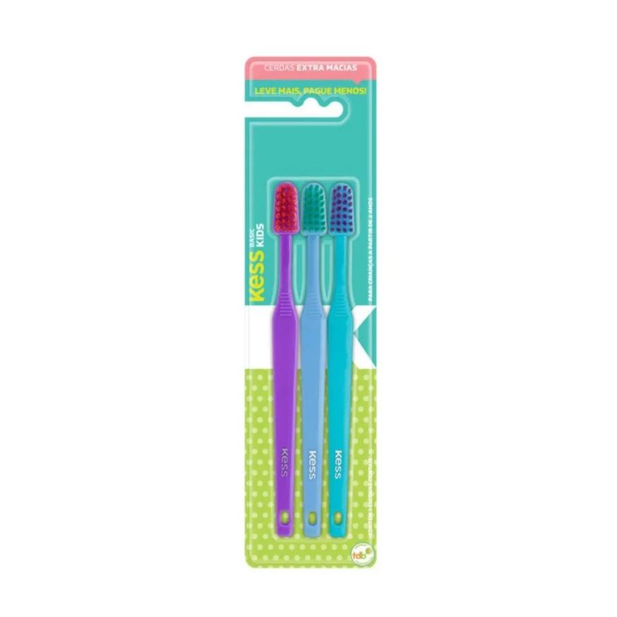 Big Universo Escova Dental Kess Basic Kids C/3 Unidades