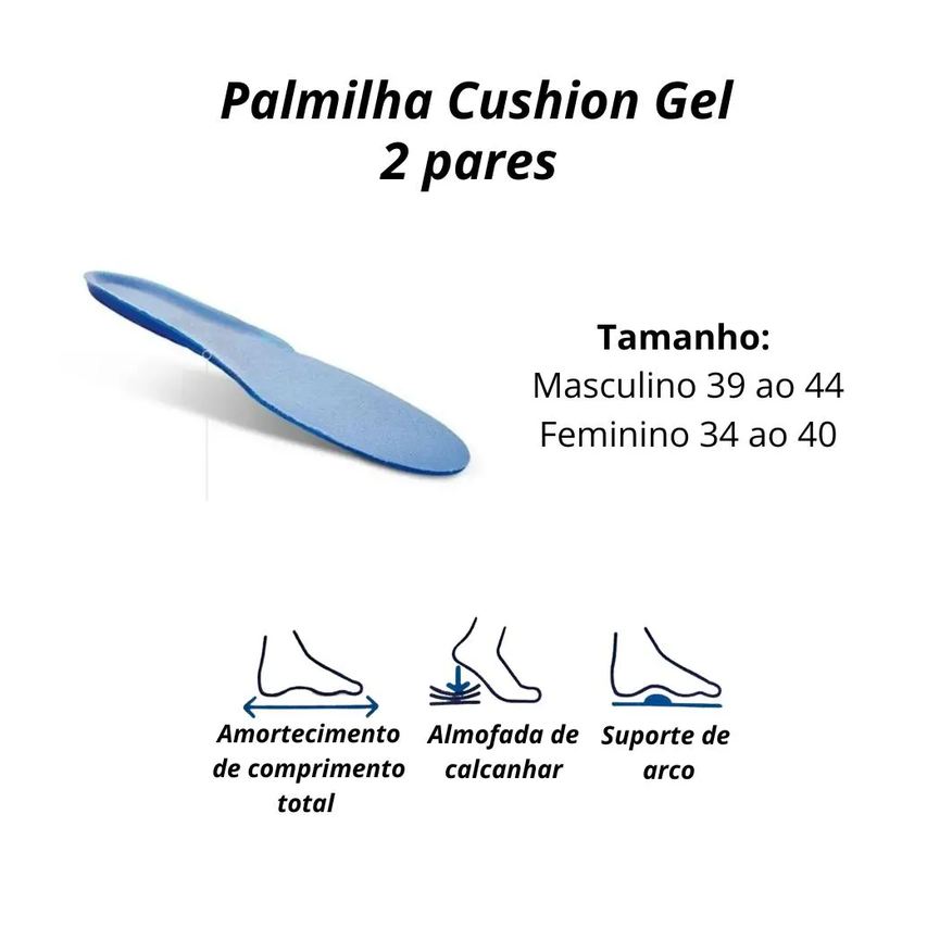 Sofcomfort Palmilha Cushioning Gel (2 Pares) Masculino 39 a 44 Chantal