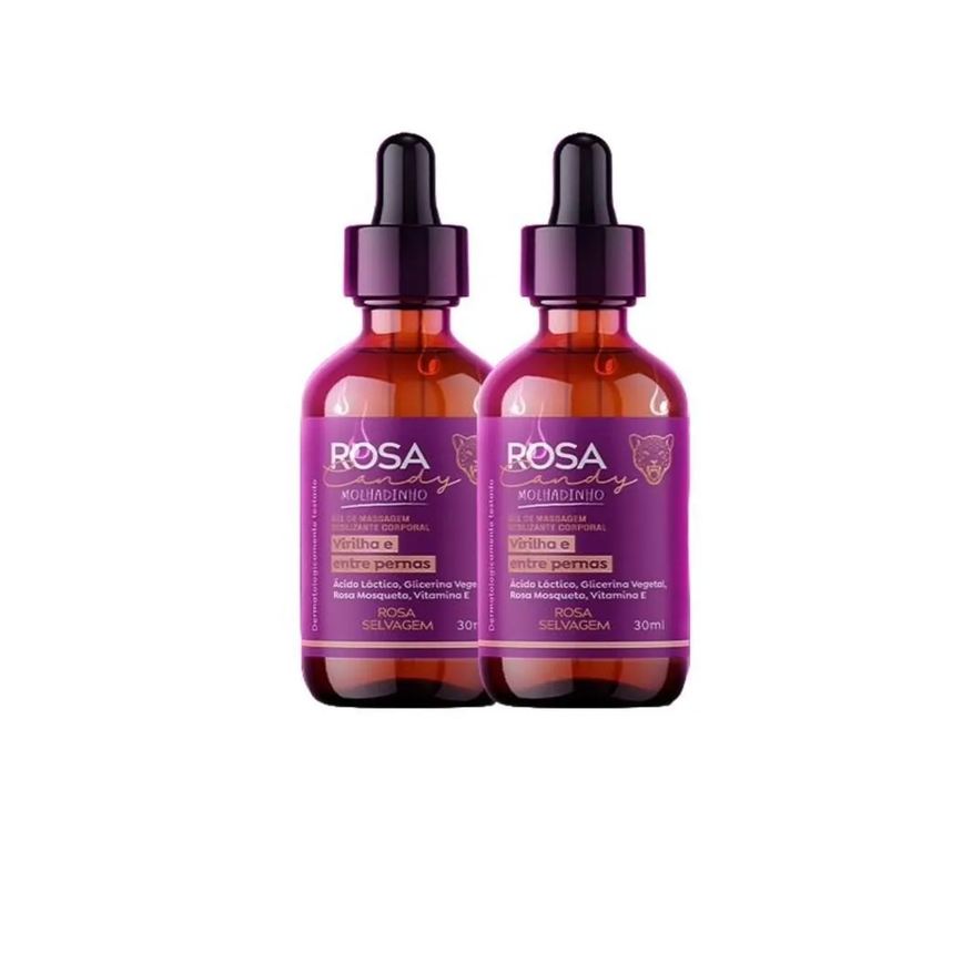 Rosa Selvagem Kit 2 Sérum De Massagem Molhadinho Rosa Candy