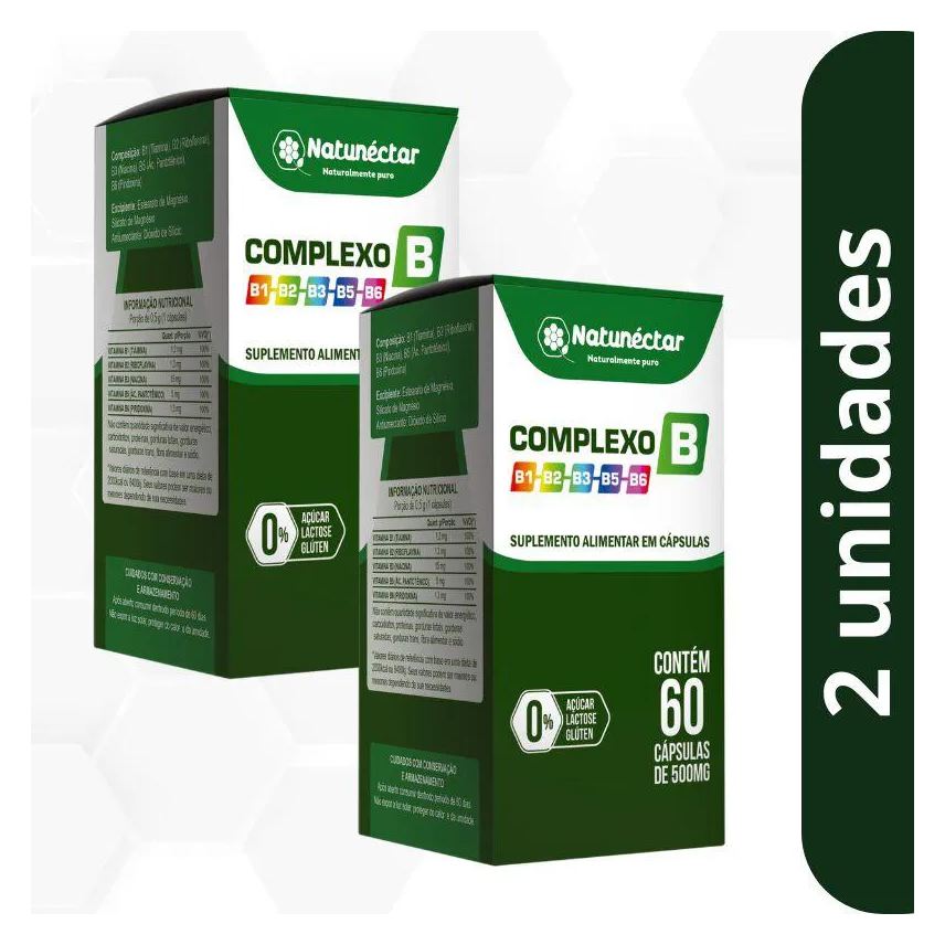 Natunéctar KIT COMPLEXO B 500mg - 2 UNID (120 CáPSULAS)