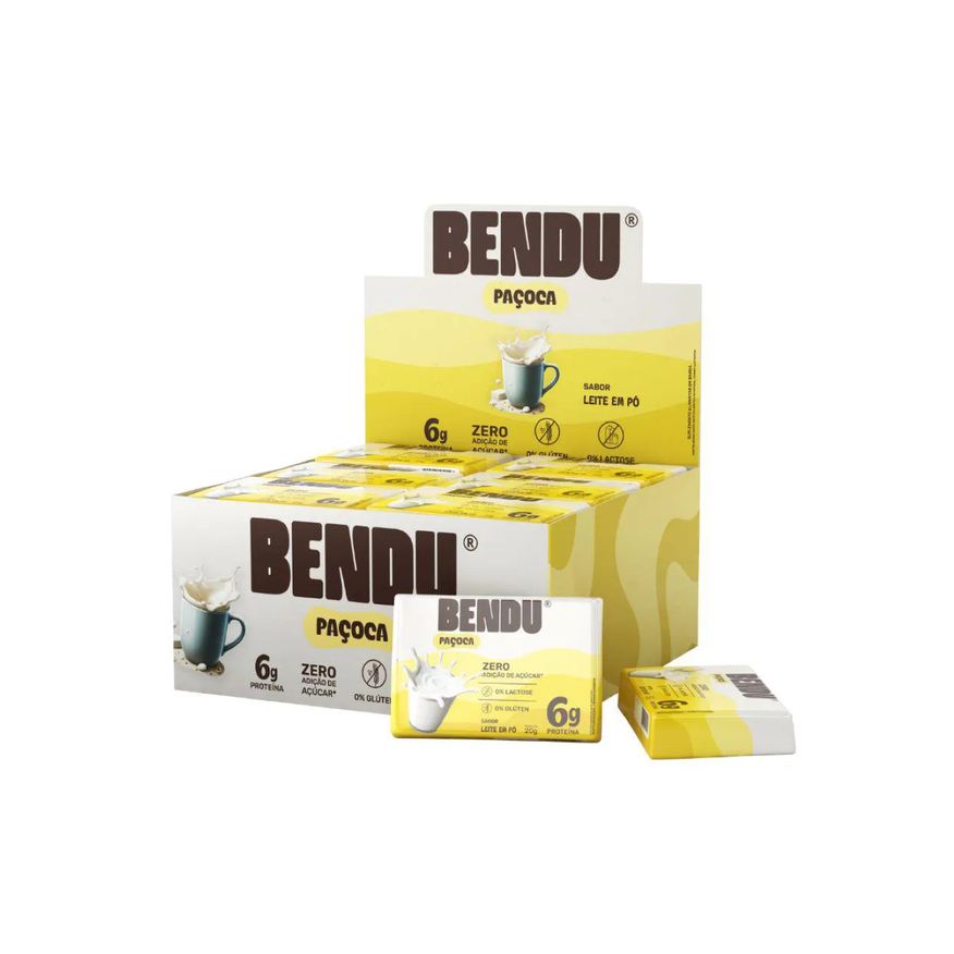 Bendú Paçoca Bendu Sabor Leite em Pó 6g Proteína Zero Açúcar 20g