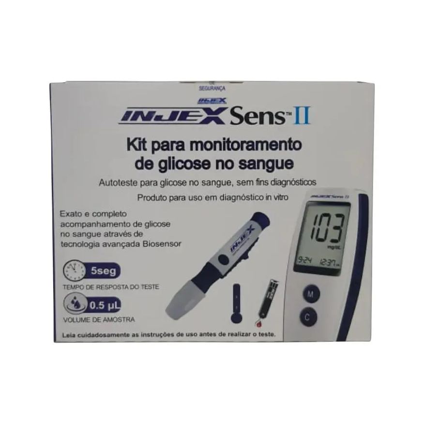 Injex Kit Glicemia Sens Ii 50 Tiras Mais 50 Lancetas