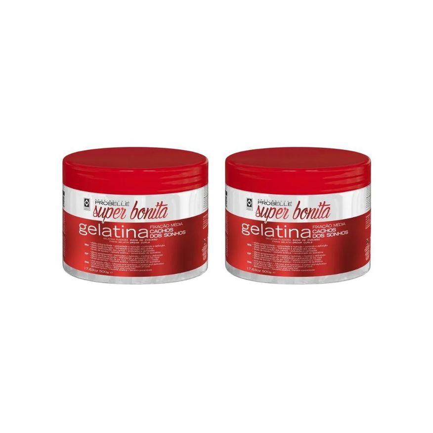 Probelle Gelatina Capilar Super Bonita 500g Cacho Sonhos 2un