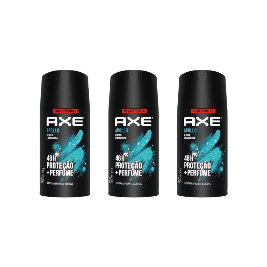 Axe Desodorante Aerossol 150ml Apollo - Kit C / 3un