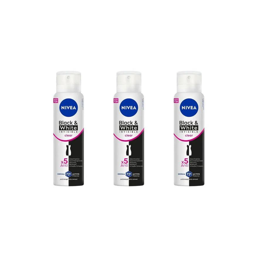 Nivea Desodorante Aero 150ml Fem Inv Black e White - Kit C / 3un