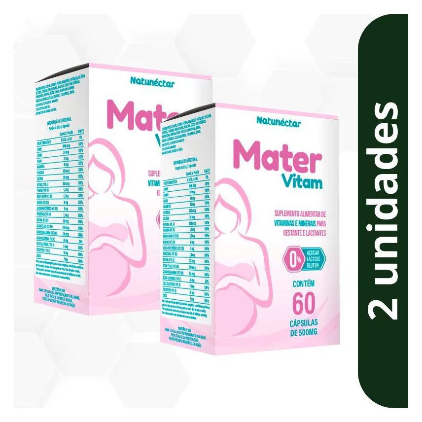 Natunéctar Kit Mater Vitam Suplemento Gestante Maternidade Gravidez Natunectar - 2 Unid (120 Cápsulas)