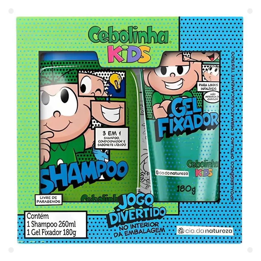 Cia da Natureza Kit Cebolinha Kids: Shampoo 3 em 1 e Gel Fixador