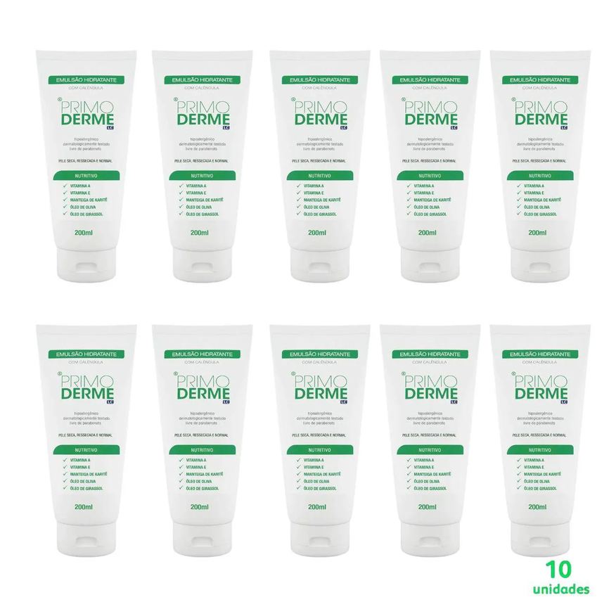 Primoderme Kit Emusão Hidratante 200ml com 10 unidades
