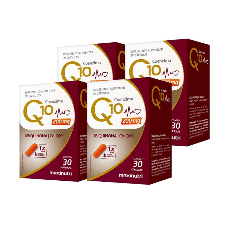 Maxinutri Kit 4 Coenzima Q10 Gold Ubiquinona 200mg 30 cápsulas