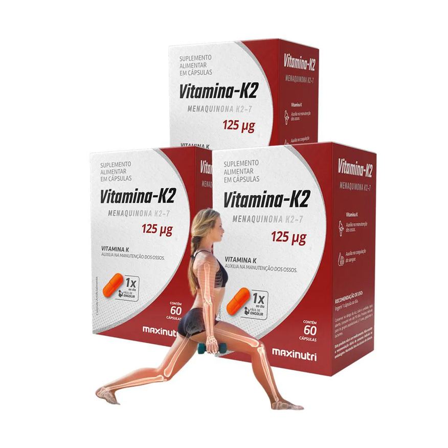 MAXINUTRI KIT 3 VITAMINA K2 MENAQUINGOLD MENAQUINONA K2-7 60 Cápsulas