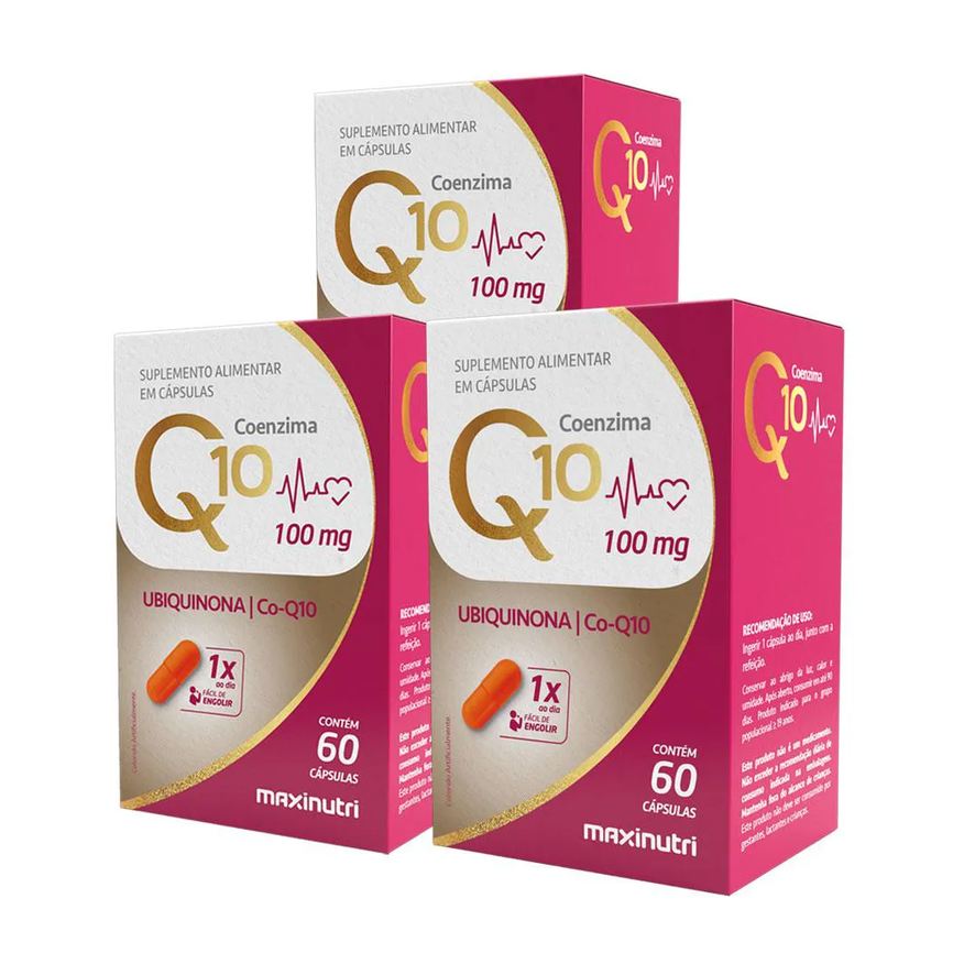 Maxinutri Kit 3 Coenzima Q10 Gold Ubiquinona 100mg 60 cápsulas