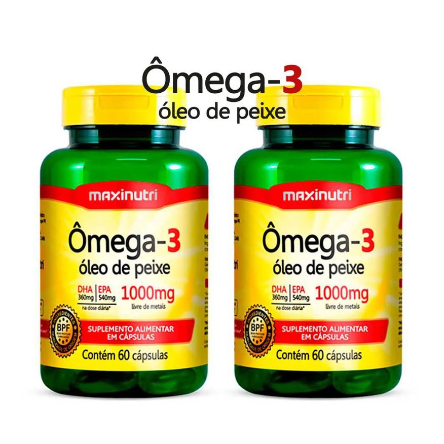 Maxinutri Kit 2 Omega 3 Óleo de Peixe Epa Dha 60 cápsulas 1000mg