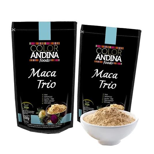 Color Andina Trio de Maca Peruana (preta, Vermelha E Amarela) Food, 2 Standups de 100g