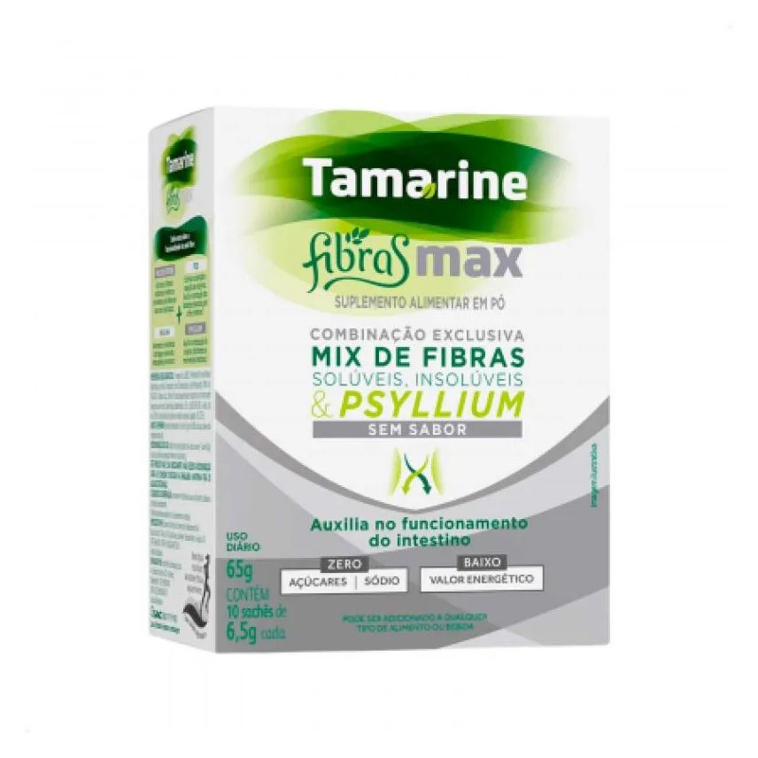 TAMARINE FIBRAS MAX EM Pó SEM SABOR 10 SACHêS COM 6,5g CADA