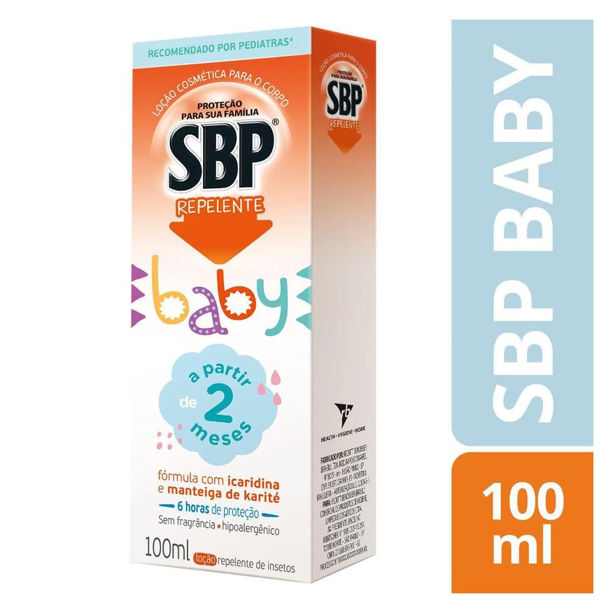 Infantil Repelente SBP Baby Icaridina Sem Fragrância Loção 100ml