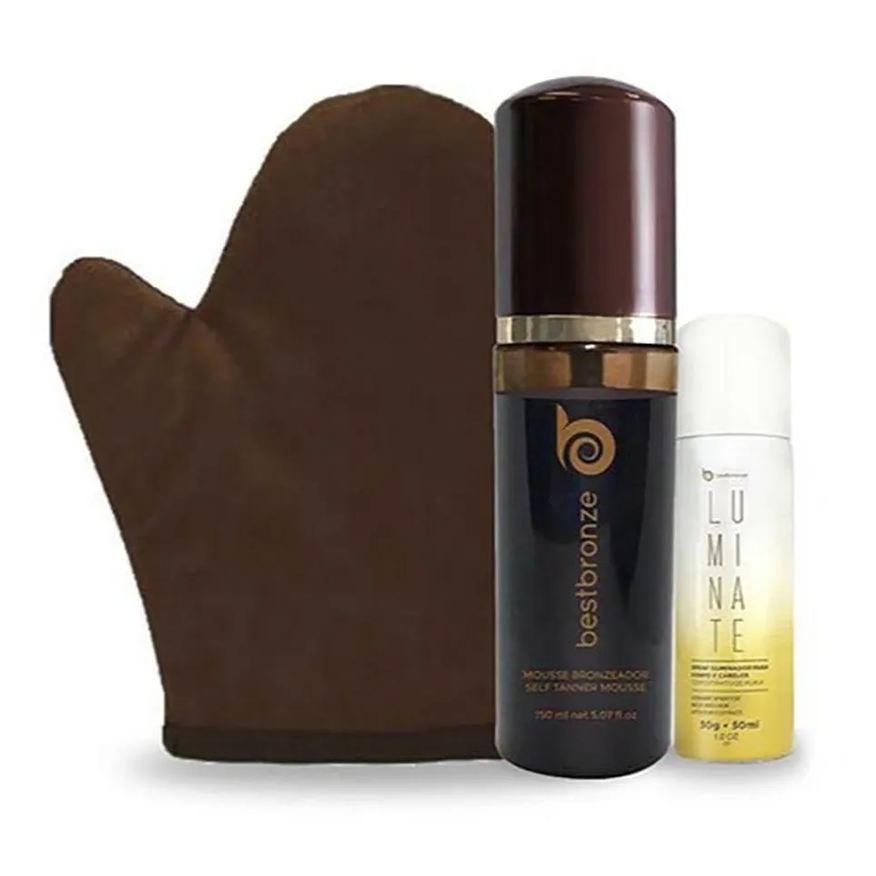 Best Bronze Kit Mousse Dark + Luva + Mini Luminate 50ml Vanilla