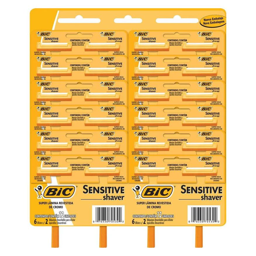 Bic Aparelho Sensitive Shaver 12 Embalagens com 2 unidades