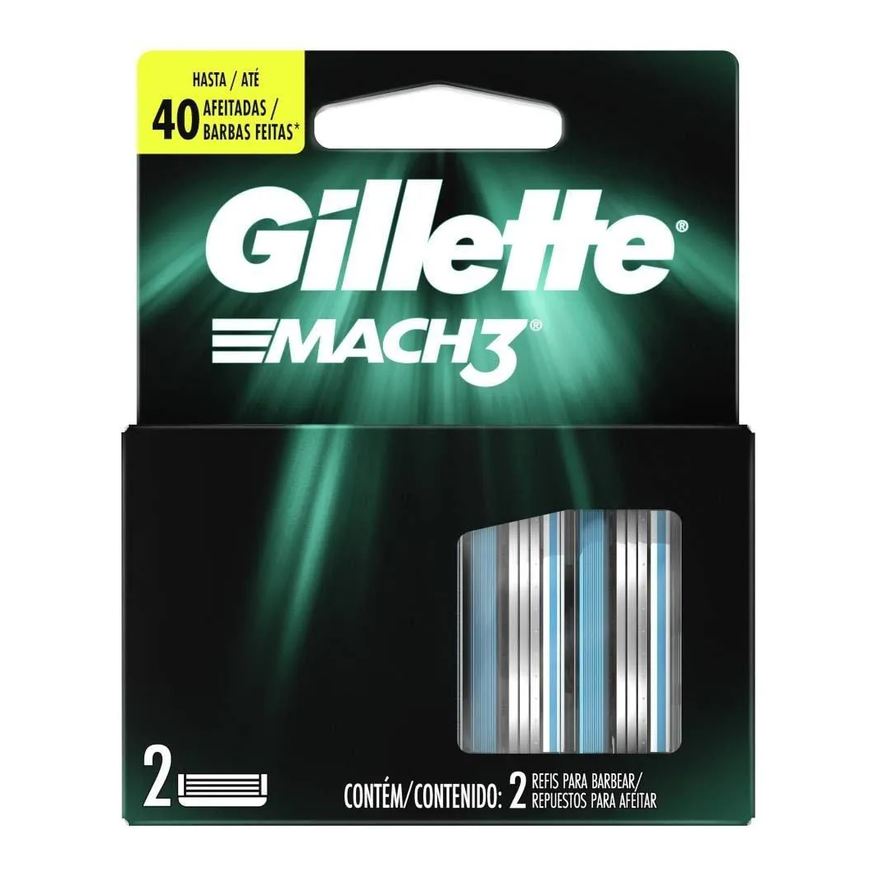 Gillette Carga Mach3 Embalagem com 2 unidades