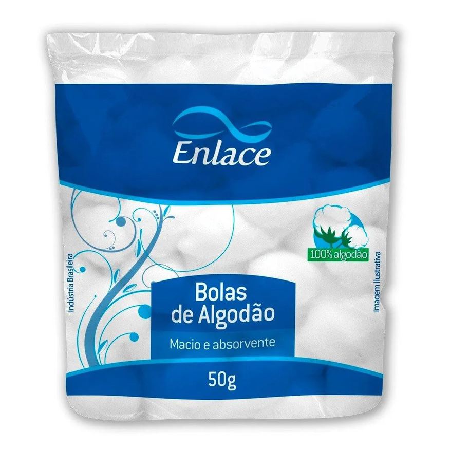 Enlace Algodão Bolas 50g Embalagem com 12 unidades
