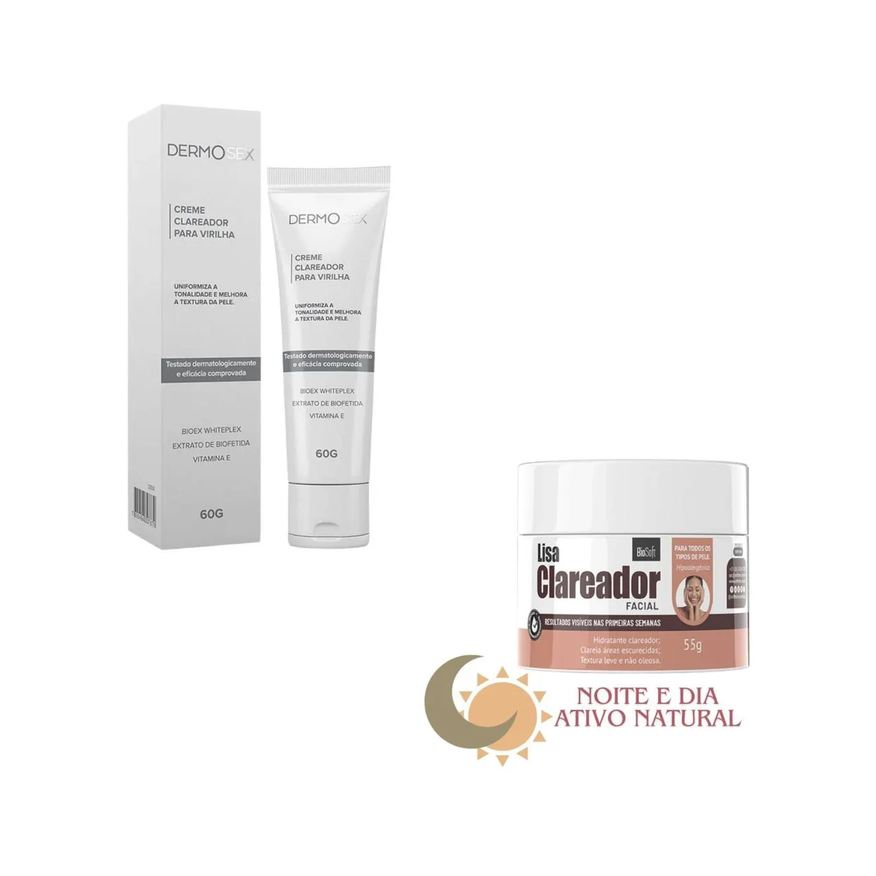 A Sós Creme Clarear Virilha + Clareador Facial Combo Mancha Escura