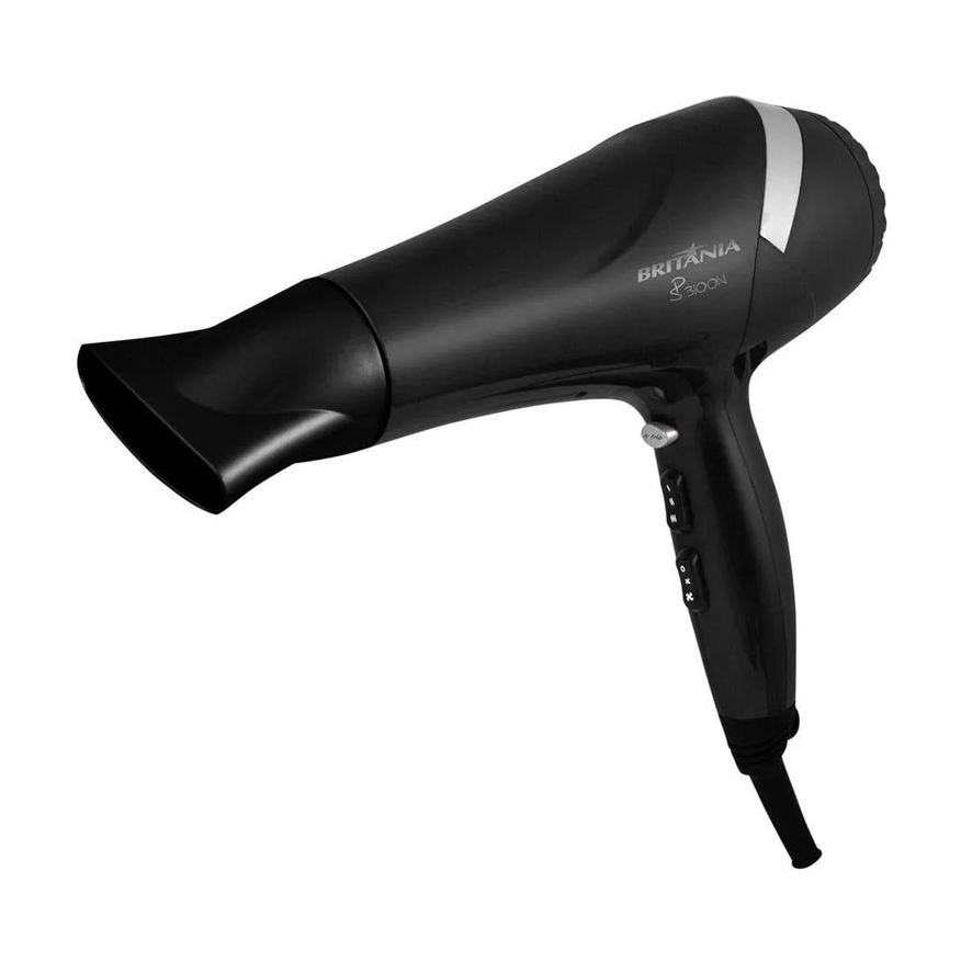 BRITâNIA SECADOR DE CABELO SP3100 COM 2 VELOCIDADES, 3 TEMPERATURAS, 2000W, PRETO 110