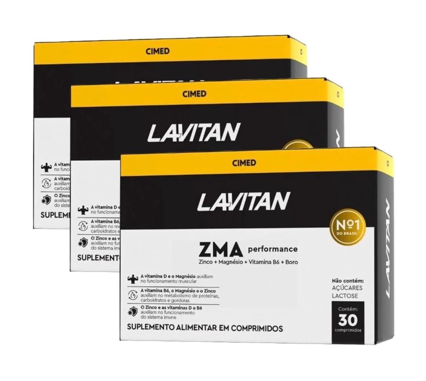 Cimed Suplemento Lavitan Zma Performance com 30 cápsulas - Kit 3