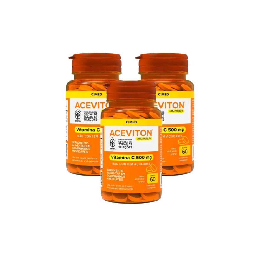 Cimed Kit 3 Aceviton Imunidade Vitamina C 500mg - 60 Cpr