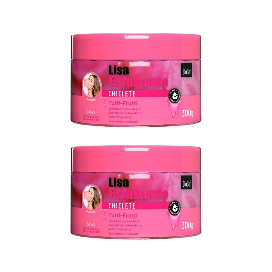 Bio Soft Creme Esfoliante Soft Hair 300g Biosoft Chiclete - Kit C / 2un