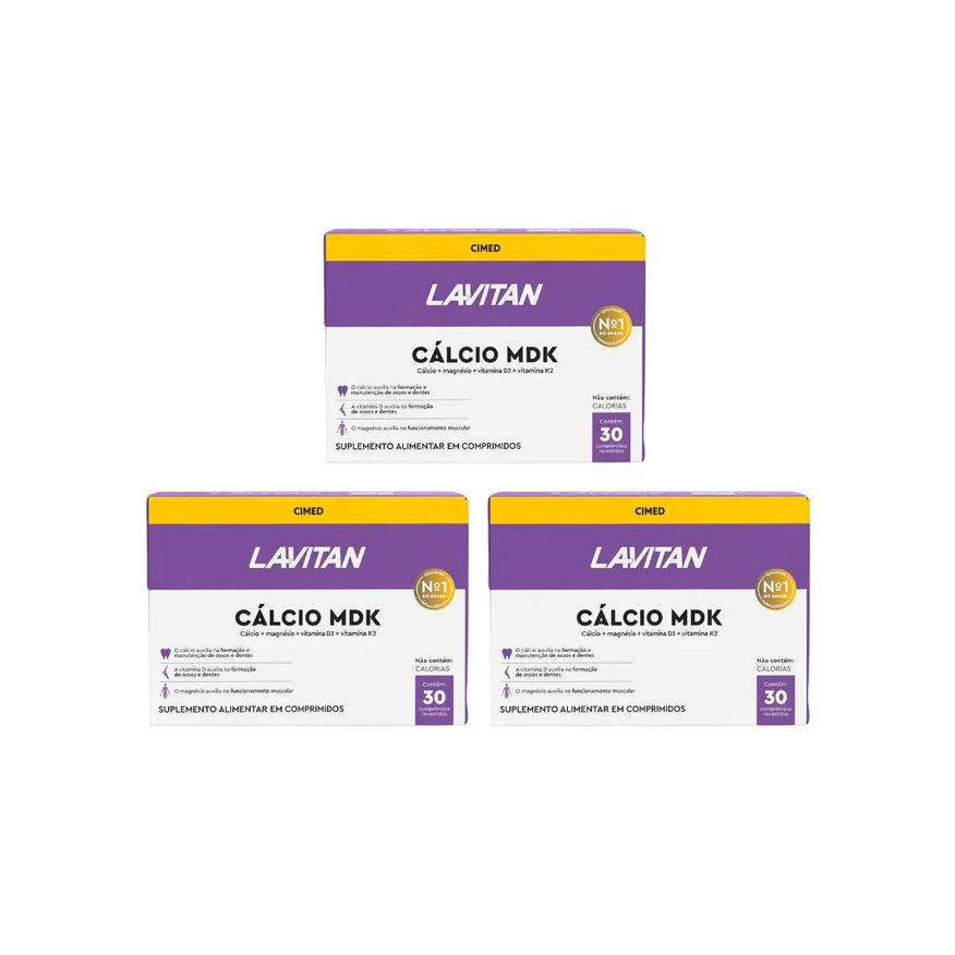 Cimed Kit 3 Lavitan Cálcio Mdk - 30 Cpr - Cimedr