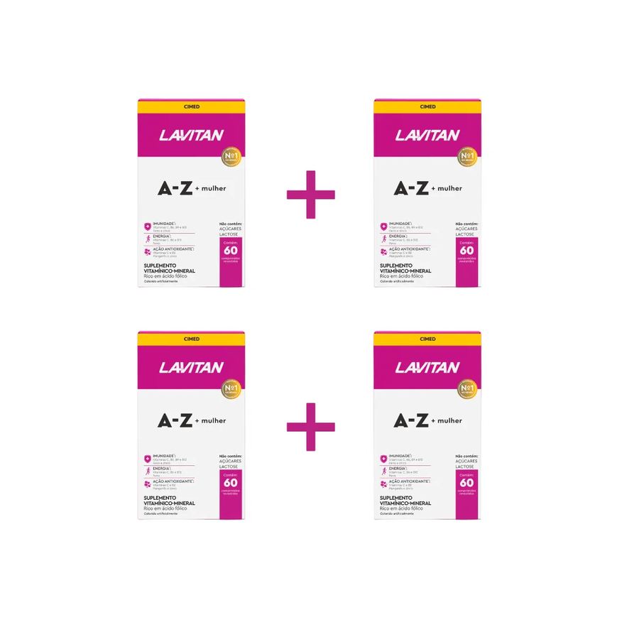 Cimed Kit 4 Lavitan A-z Mulher Suplemento com 60 cápsulas