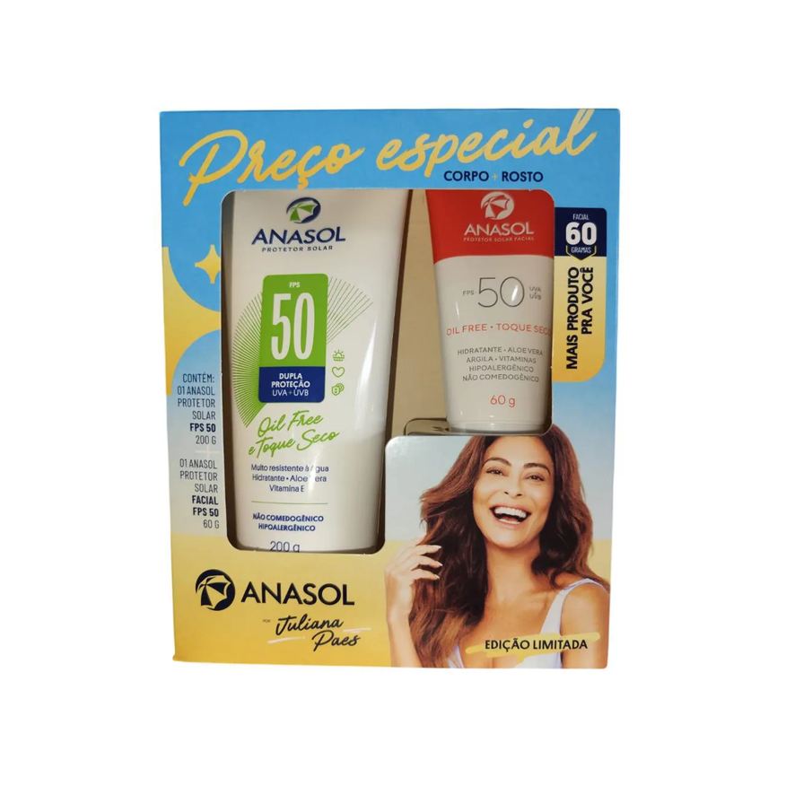 Anasol Kit Protetor Solar Fps 50 Corporal 200g + Facial 60g