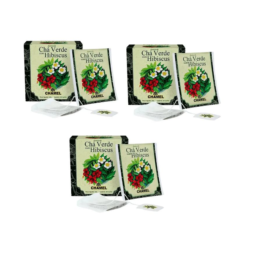 Chamel Kit 03 Chá Verde com Hibiscus com 10 Sachês 15g