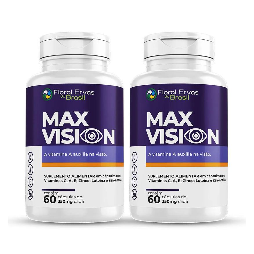 Floral Ervas do Brasil MAX VISION 2X 60 Cápsulas LUTEíNA ZEAXANTINA VITAMINA A C E ZN