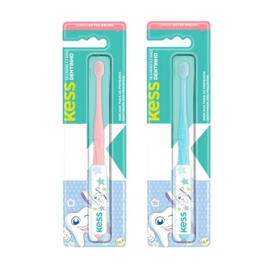 Big Universo Kit Escova Dental KIDS Kess Dentinho Belliz Rosa/azul C/2