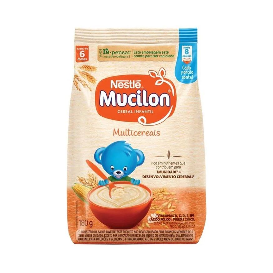 Nestlé Mucilon Multicereais Sachê 180g - Embalagem com 12 unidades