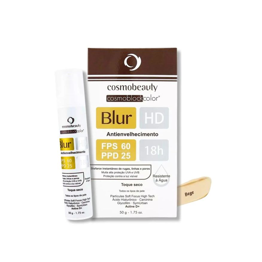 Cosmobeauty Blur Hd Fps 60 Filtro Solar Anti Sinais Todas As Peles 50g - Bege