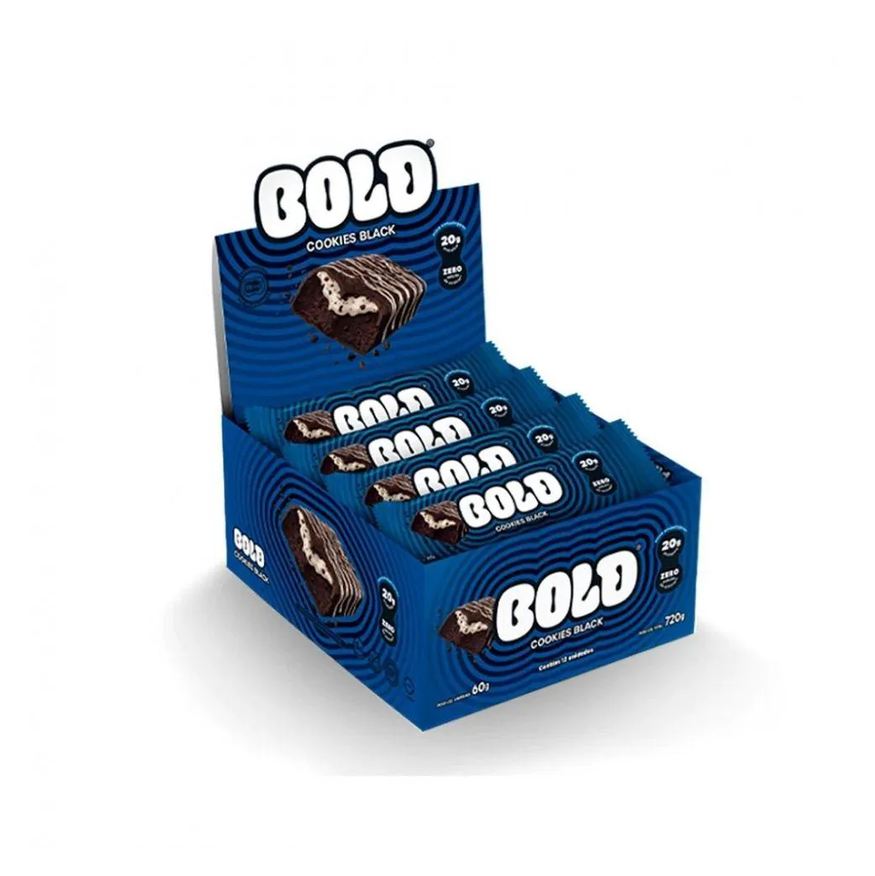 Bold Bar Display (12 Unid de 60g) - Sabor: Cookies Black.