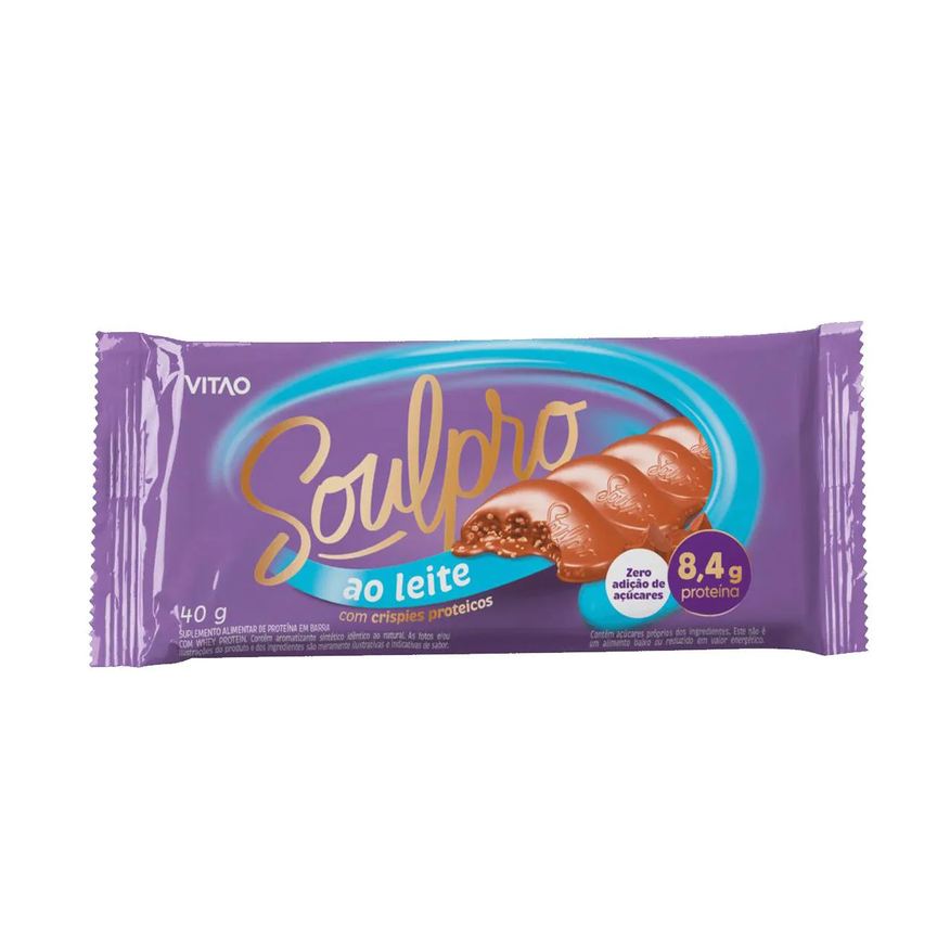 Vitao Chocolate Ao Leite Proteico Soulpro Zero Açúcar 40g