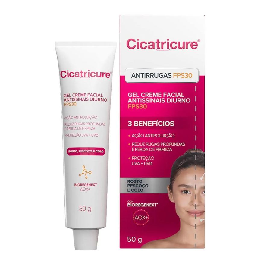 Cicatricure Creme Gel Cuidados Rosto Anti-idade Fps30 50g