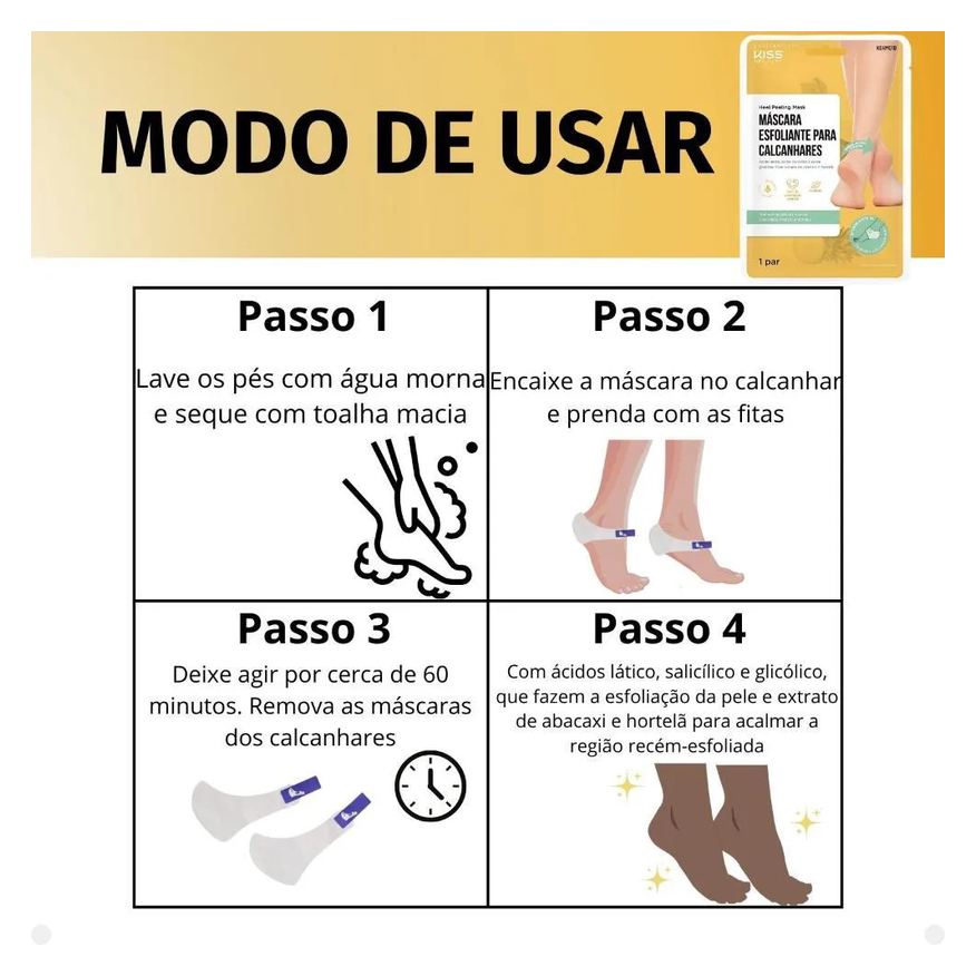 Esfoliante Máscara para Calcanhares Kiss New York Kehm01b