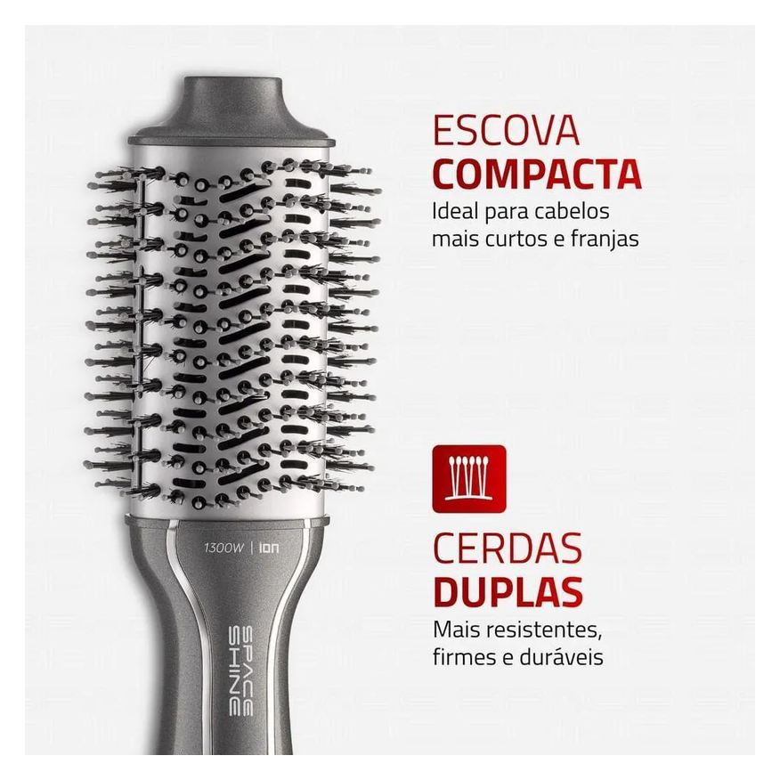 Secadora Escova Space Shine Mondial Grafite 1300w Es-20 Bivolt