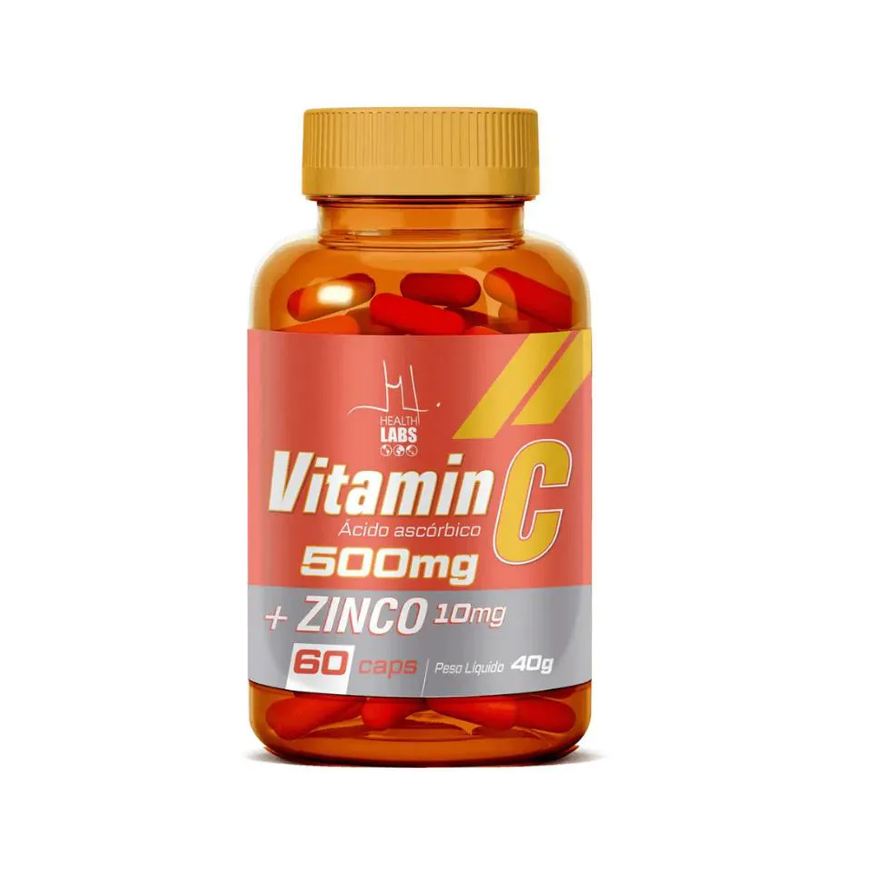 Health Labs Vitamina C 500mg Zinco 60 cápsulas