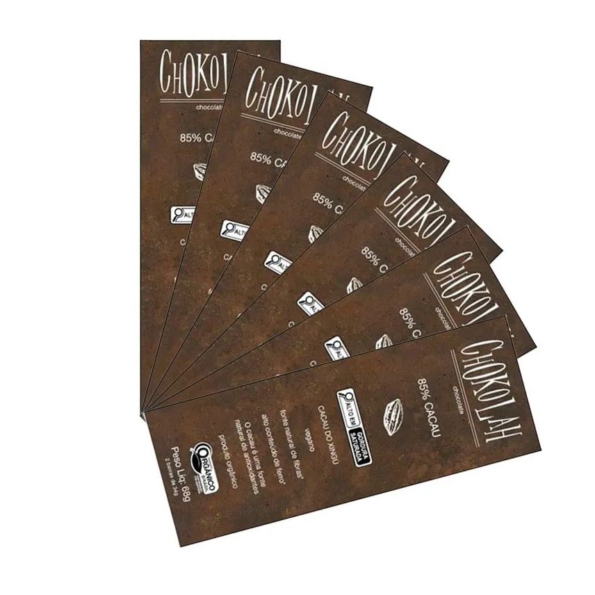 Chokolah Kit 6x: Chocolate 85% Cacau com Açúcar Demerara Orgânico 68g