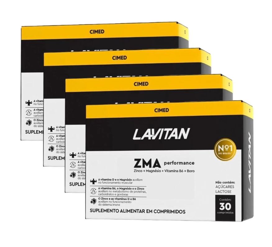 Cimed Suplemento Lavitan Zma Performance com 30 cápsulas - Kit 4