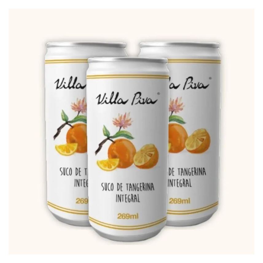 Villa Piva Kit 3x: Suco de Tangerina Integral Sem Açúcar Lata 269ml