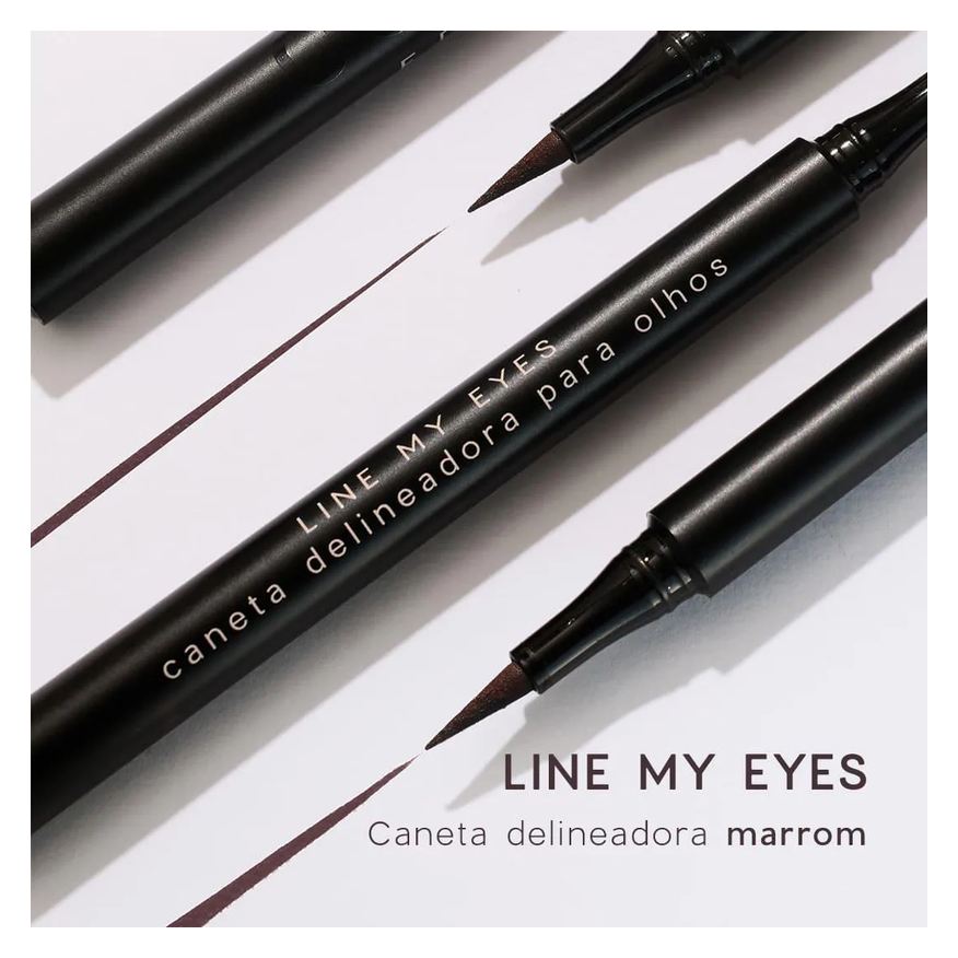 Delineadora Caneta Marrom - Line My Eyes Océane Edition 1,2ml
