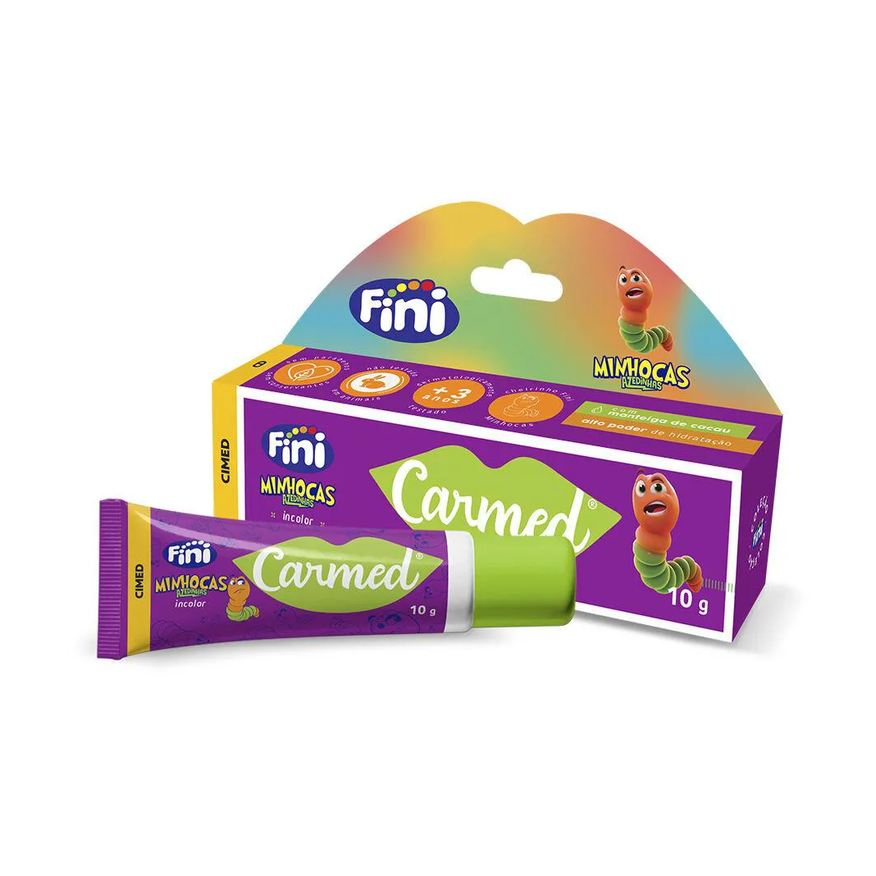 Cimed Carmed Fini Minhocas Azedinhas Gloss Hidra Labial 10g