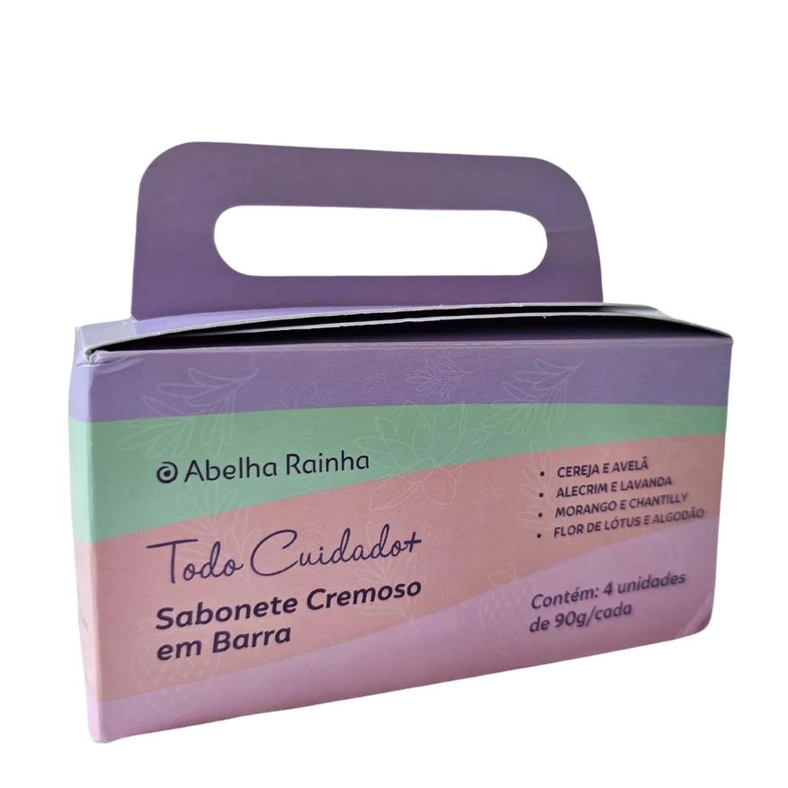 Abelha Rainha 4 Sabonetes Barra Todo Cuidado + 90g Cada